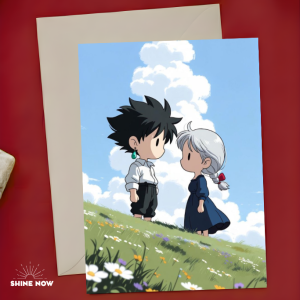 Howl & Sophie Inspired Card | Howl’s Moving Castle Anime Card|Studio Ghibli Style Cute Greeting Card