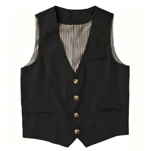 Beige Linen Mens Vest V Neck Summer Waistcoat Single Breasted Light Weight Mens Suits Vest2026