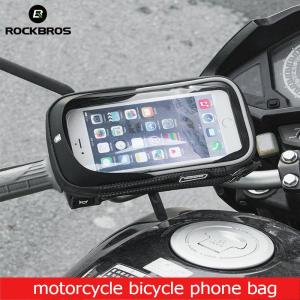 ROCKBROS 6" Bicycle Bag Phone TPU Touch Screen Motorcycle handlebar Waterproof Phone Holder Cycling Earphone Phone Bags Motorcycle Phone Bag