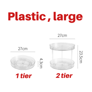 [6Type] Steel Plastic Lazy Susan Rotating Tray for Seasoning & Condiment