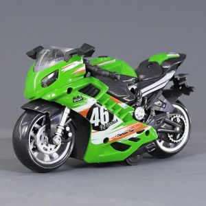 Kawasaki Motorcycle Model Childrens Inertial Toy Car Boy Baby Sound Light Car Model Puzzle Shock-resistant Car