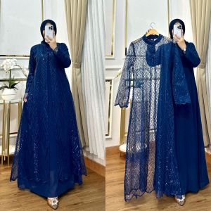 ZIFA FASHION // COD // JENA DRESS 2 IN 1 // GAMIS SET OUTER BRUKAT MIX CRUTY // GAMIS ROMPI KEKINIAN // DRESS PESTA KONDANGAN MODIS READY SIZE M L XL XXL JUMBO BISA PAKAI // REALPIC // SIAP KIRIM // *AR