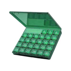 IEFE5 Squeeze-to-Open Monthly Pill Organizer Transparent Plastic 30 Day Pill Case Durable Waterproof Daily Medcine Container for Vitamins