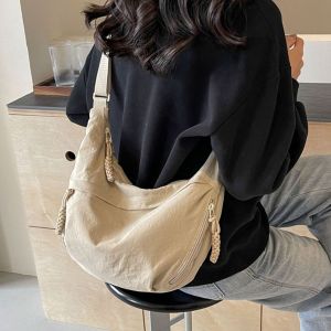 COLOO Korean Style Nylon Shoulder Bag Tote Bag Large Capacity Oxford Cloth Crossbody Bag Casual Dumpling Bag Women