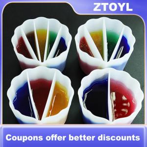 【ZTOYL】 Silicone tách ly cho sơn đổ sơn acrylic đổ Cup 5 kênh ngăn DIY Nhựa Epoxy công cụ cho đồ trang sức làm thủ công