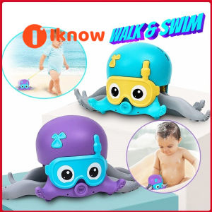 I know Early Learning Interactive Octopus Squid Bath Toy Mainan Baby Kids Amphibious Crawling Floating Octopus Toys Educational Toys for Baby Boys Girls