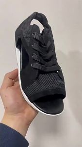 2025 Summer Large Size Platform Thick Sole Lace-Up WomenS Sandals