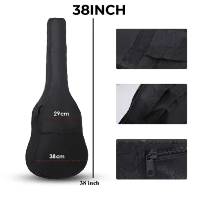 {ABS} Guitar Bag Waterproof Size 38/40/41 Inch With Handle Good Quality Acoustic Electric Nylon 1 Strap - Beg Gitar Kalis Air Habuk
