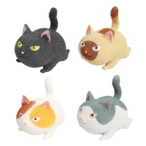 OUTOPEN Soft Kids Gift Antistress Cat-shape Angry Cat Mini Animals Squeeze Animals Squeeze Cat Toy Stress Relief Balls Fidget Cat Toys
