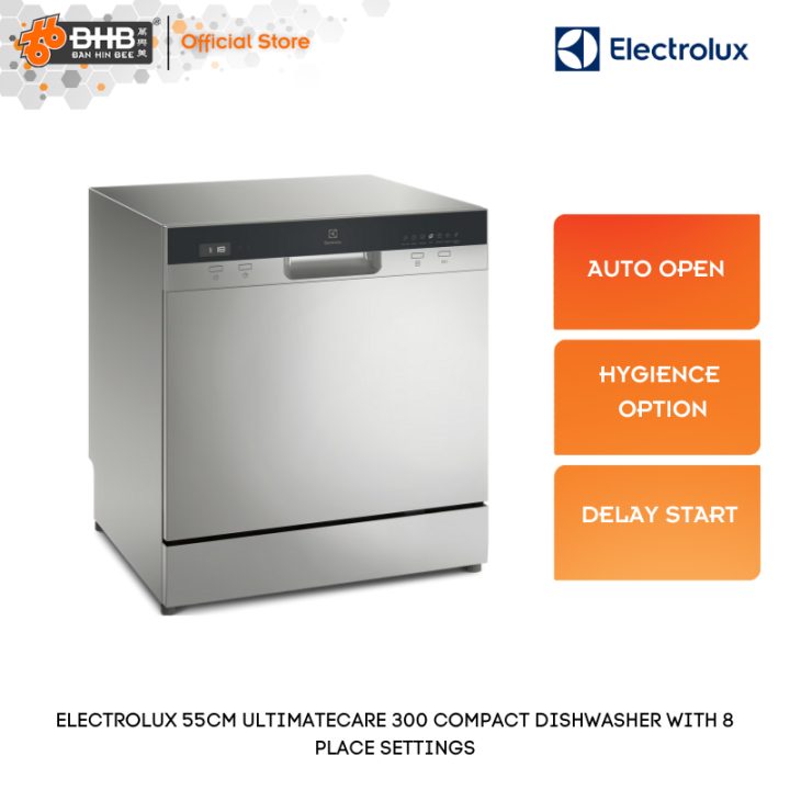 Electrolux 55cm UltimateCare 300 Free Standing Compact Dishwasher