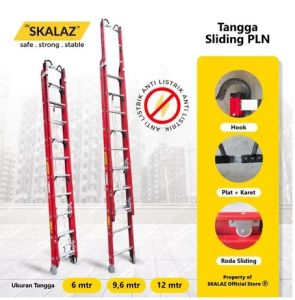 Skalaz Tangga Fiberglass PLN Sliding 12 mtr 40 feet