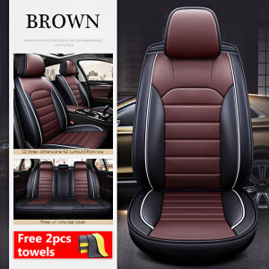 5-seat car leather seat cover fully wrapped seat cover 5-seat car universal seat cover wear-resistant anti-fouling and waterproof seat cover suitable for 5-seat sedan SUV pickup truck