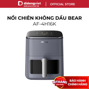 Nồi chiên không dầu 6L Bear QZG-H16R3 (AF-4H16K) | 1600W - Thiết kế 4D - 2 Tốc độ gió mềm & giòn - Bảo hành 18 tháng