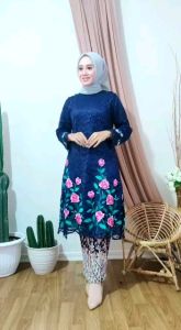 Setelan Kebaya Terbaru/ Kebaya Brokat Bordir Hanabi/ Kebaya Nagita/ Setelan Kebaya Brukat Couple/ Kebaya Brokat Jumbo/ Kebaya Kekinian
