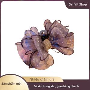 Hàng có sẵn✨ Đen Lưới Bow Rhinestone Tóc Claw Cổ Điển Thanh Lịch Kẹp Tóc Kẹp Kẹp Cá Mập Clip Cho Phụ Nữ Thời Trang Phụ Kiện Tóc