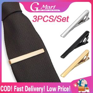 3pcs Tie Clips for Men Fashion Style Metal Bar Practical Necktie Clasp Tie Pin Man Gift Cufflinks for Men Tie Clips Clamp Pin Jewelry Metal Tie Clip Pin Suit Clip Necktie Clasp for Men Business Accessory Gift
