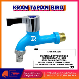 Kran Air Plastik 1/2" Drat Kuningan Keran Taman 1/2 Inch Engkol - BIRU HIGH QUALITY