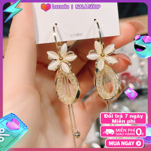 Bông tai hình chiếc lá lượn sóng đính đá phong cách sang chảnh đi tiệc kiểu dáng đơn giản dễ kết hợp phong cách Hàn Quốc BSTKL - [NaLa Shop]