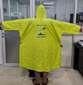 Jas Hujan Poncho Cap Kapak Bahan Tebal Anti Sobek