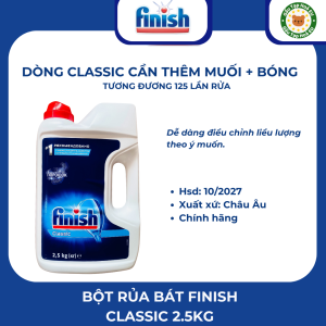 Bột rửa bát Finish Classic hương chanh rửa sạch và tiết kiệm