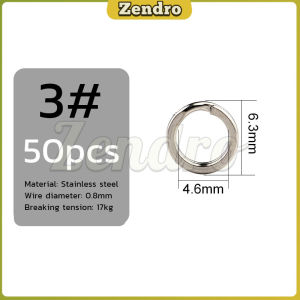 ZEO Fishing Split Rings 50pcs Fishing Accessories Stainless Steel Split Rings