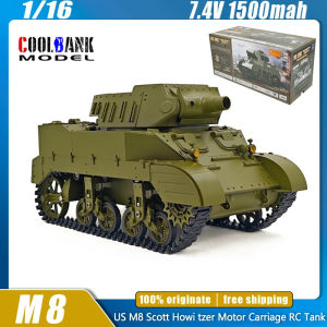 ST[Fast Delivery][Original Available] Coolbank M8 1/16 RC Tank World War II US M8 Tank Scott Howi tzer Motor Carriage with Smoke Turret Rotation 360 ° Tempo Boy Gifts