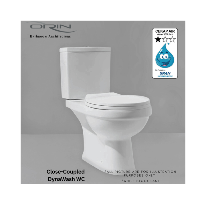 ORIN CLOSE COUPLED WATER CLOSET BO STRAP 250MM DYNA WASH COME WITH PP