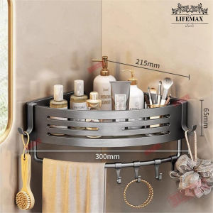 -SG Seller-Wall mounted space aluminum storage rack/perforation-free bathroom triangle basket/Toilet corner rack