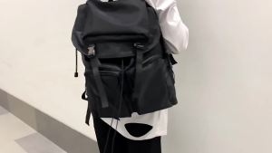 [SG]South Korea ins Workwear Dark Style Backpack Female Japanese Harajuku Travel Backpack Male Retro Hong Kong Style Student Schoolbag