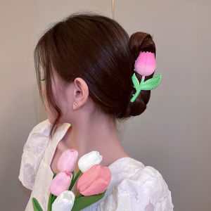Maidu Jewelry Kẹp Tóc Hoa Tulip Cho Nữ Kẹp Cá Mập Phía Sau Đầu Mới Nhất Kẹp Tóc Nữ