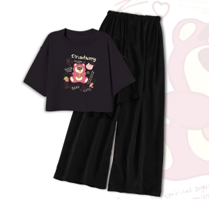 klikbusana SETELAN Kaos Crop dan Celana usia 9-14 Tahun size L dan XL