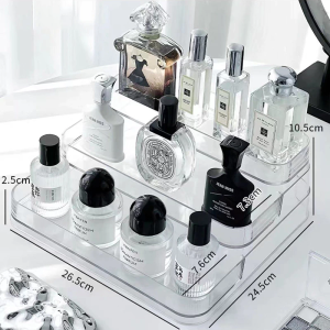 [SG Local Stock]Perfume Organizer 3-Layer Perfume Display Rack Transparent Cosmetics Stand Organiser Holder Transparent