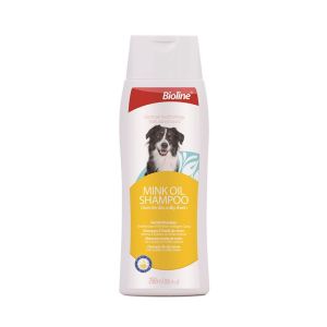 แชมพูอาบน้ำสุนัข Bioline Mink Oil Dog Shampoo สูตรน้ำมันขนมิ้งค์ ลดปัญหารังแคและขนแห้ง 250ml.(B2007)