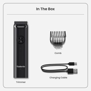 KADONIO Men Beard Trimmer Cutter Haircut Machine for Men Mens Multifunction Electric Shaver 2 in 1 Trimmer Razor Rechargeable Cordless Hair Clipper ET01-BLACK