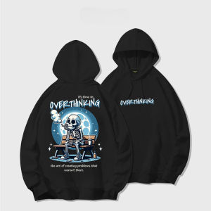 Jaket Sweater Hoodie Overthinking Korean Style Fullprint Sweater Pria Fleece Size M - XXL