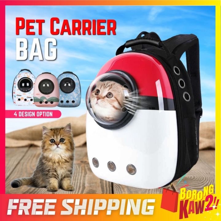 BKK Transparent Astronaut Cat Carrier Bag Hole Pet Carrier Bag Beg Kucing Murah Bag Kucing Cat Bag Pet Bag Cat Backpack Lazada