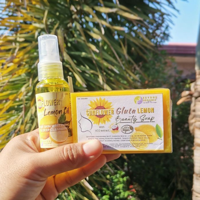 glutathion sunflower Gluta Lemon Soap TRIAL PACK/ 70G ONLY (Pimple & stretch mark care, inguinal & armpit lightener) Skin Fantasy - Gluta Tawas