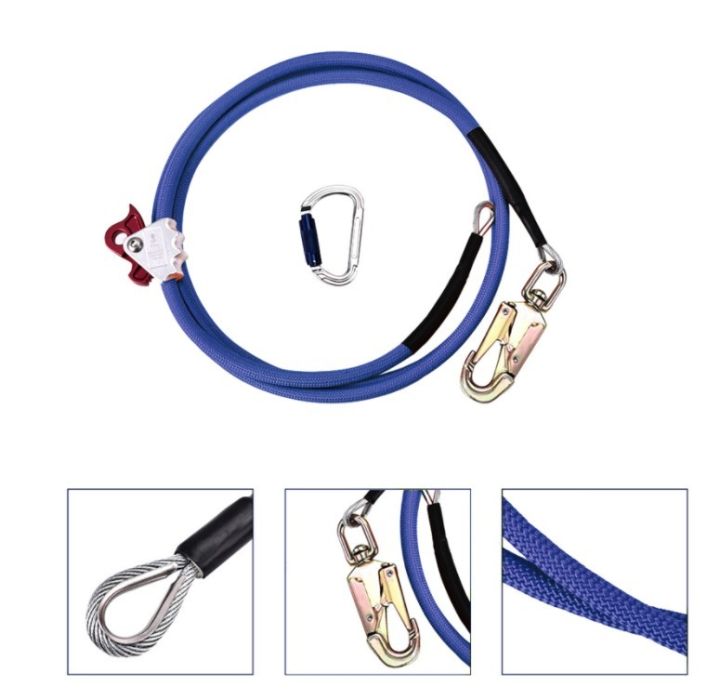Steel Wire Core Flip Line Kits Flipline with Triple Lock Carabiner