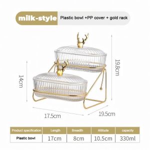 Yo-Fun 2/3 Tier Fruit Tray Serving Tray Buffet Set Dried Fruit Salad Tray with Rack Serving Bowl Set