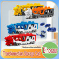 Dinosaur Truck Playset Diecast Carrier Truck Toys Cars Engineering Vehicles Excavator Bulldozer Truck Model Sets Kids Educational Boys For Toys. 