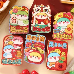 XYAX(XUNJIE) 6PCS Blessing Snake Year Red Envelope Best Wishes Lucky New Year Money Envelope Gift Bag Paper 2025 Hong Bao Children
