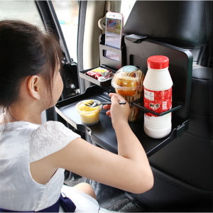 Foldable Food Tray Car Travelling Back Seat Table Cup Bottle Holder Hook Organizer Meja Makan Kereta