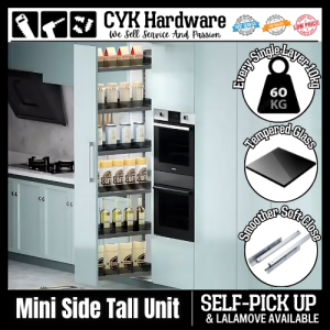 Premium 200MM Side Tall Unit Pull Out Basket 6 Layer With Soft Close Slide