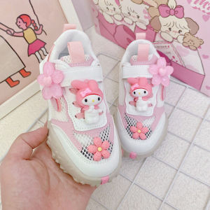 Halloween Christmas Sanrios Hellokittys My Melody Kids Breathable Mesh Sneakers Cute Girls Sports Shoes Kids Casual Breathable Mesh Outdoor Shoes