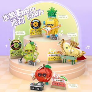 LOZ new Puzzle small particle building blocks fruit pie pair four apple and pineapple model display childrens gift toys