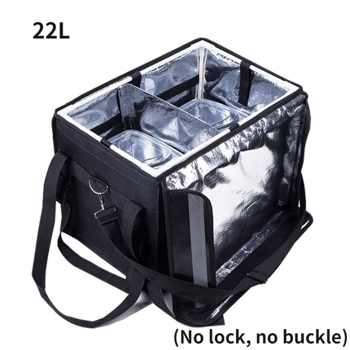 22L mini insulated food bag cold storage bag square cold box fresh food delivery backpack motorcycle delivery box no lock on the side no buckle Lazada Singapore