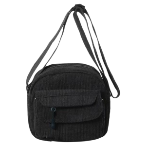 CJY SHOP#4068 Fashion Women`s casual corduroy crossbody sling bag designed with an adjustable canvas shoulder strap.