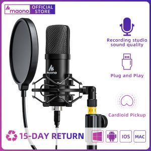MAONO A04T USB condenser microphone for recording complete set geart for Gaming Podcast LiveStreaming YouTube Recording Karaoke on PC PS4 Plug & Play with Adjustable Desktop Metal Stand