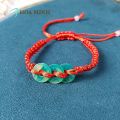 Vòng tay chỉ đỏ may mắn handmade phối 3 đồng điếu ngọc bích size 12 li vừa mọi ni tay vòng tay sợi chỉ đỏ cho nam và nữ | Hoa Minh Gem. 