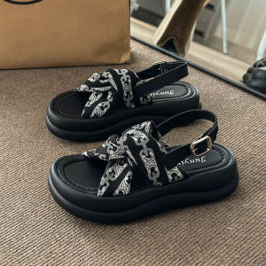 Fashionable Platform Sandals for Women New Wear French Cross Beautiful Luxury Roman Beach Slippers